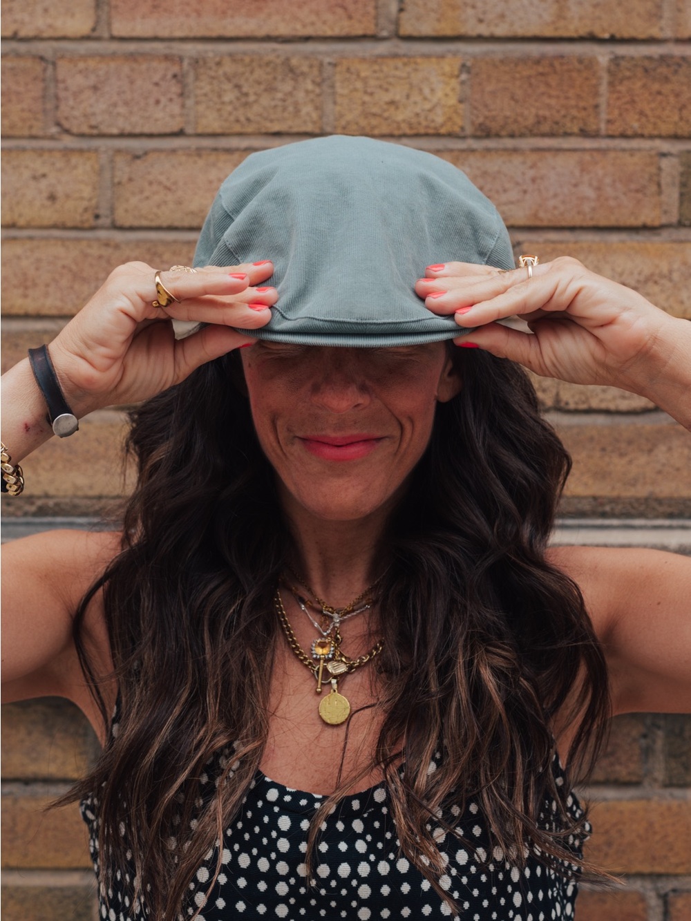 European Grandpa Chic • Vintage Sage Green/Grey Newsboy Cap